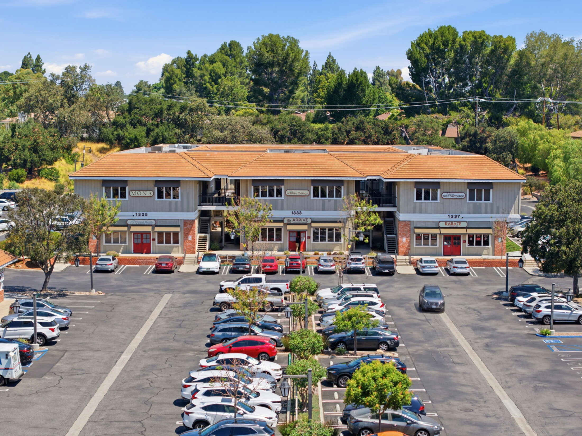 The two-story office & retail building